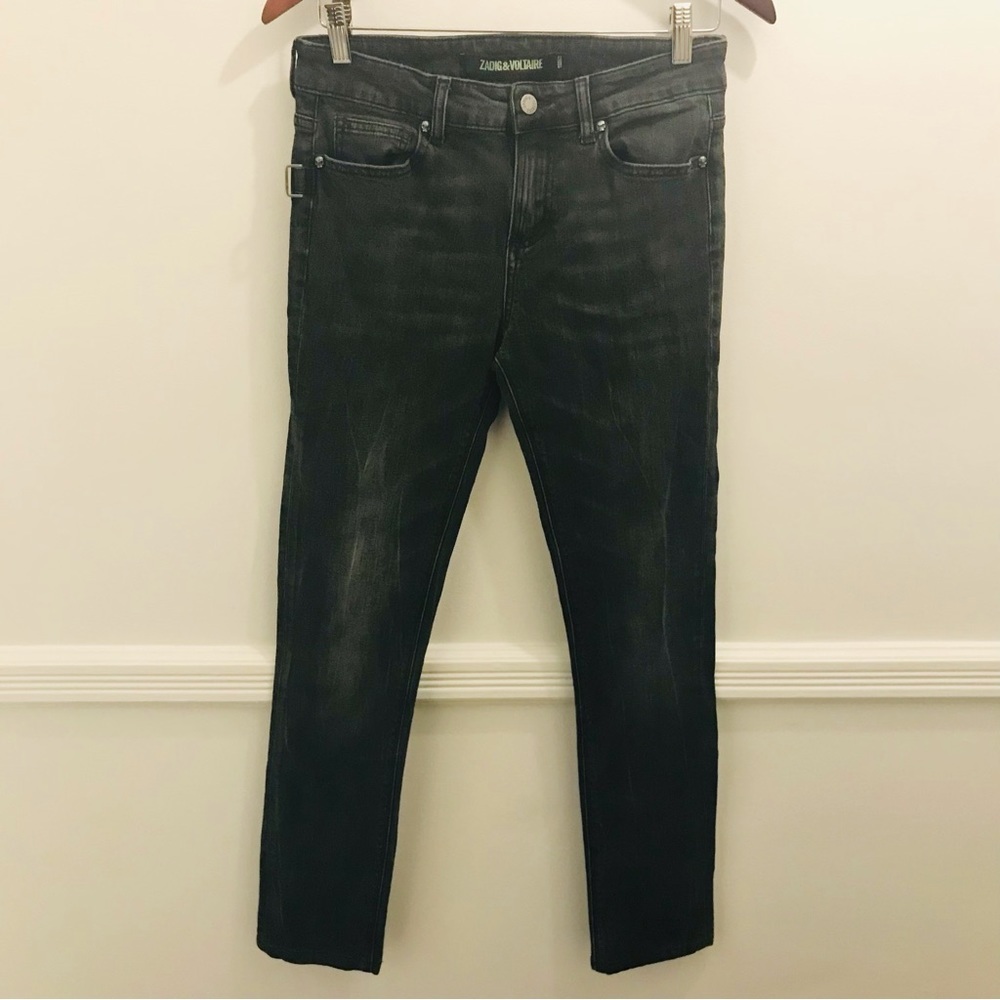 Zadig & Voltaire Eva Gris Jeans 28 black washed gray skinny